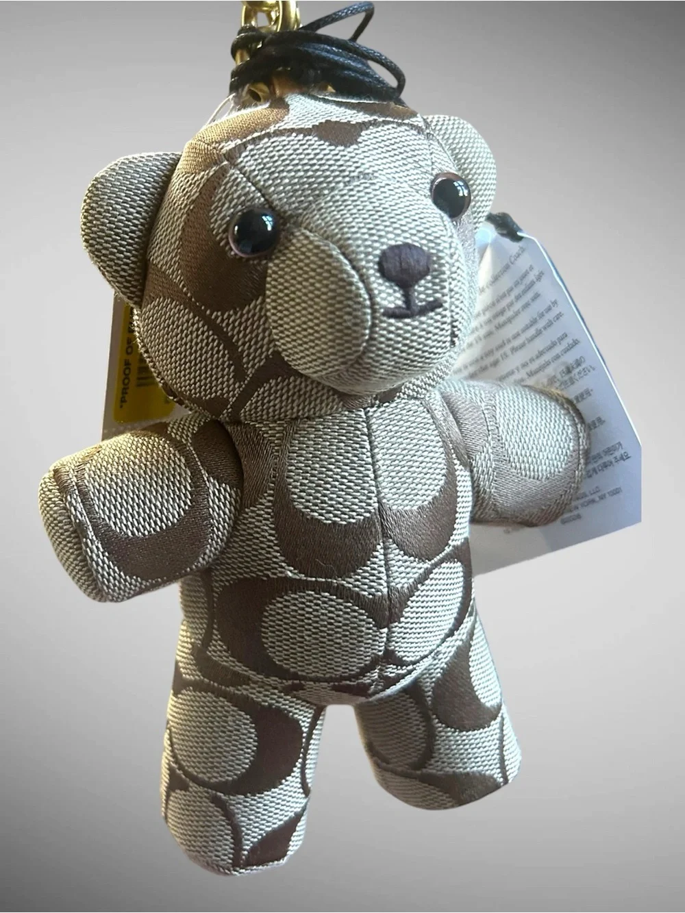 Coach Bear Bag Charm Signature Jacquard CFU40 NWT
